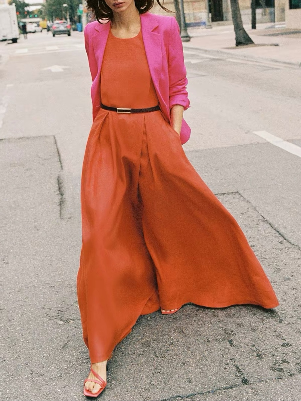 Reiss Coral Orange Paules Linen Open-Back Maxi Dress, US0 2 4 12 - Picture 10 of 11